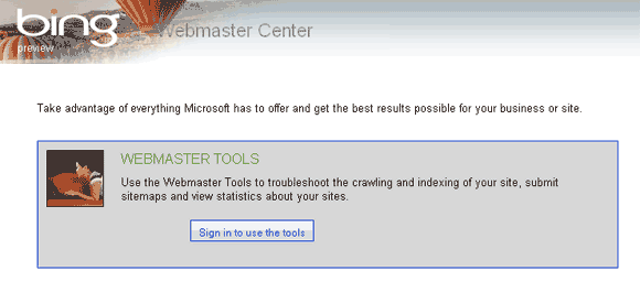 Bing Webmaster Center Bing Webmaster Center