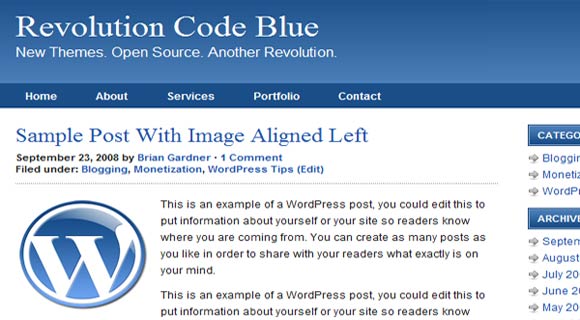 Revolution Code Blue Wordpress Theme Revolution Code Blue ( Click Image for a Live Demo )