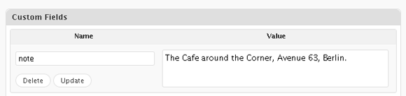 Custom Field for Note Custom Field for Note