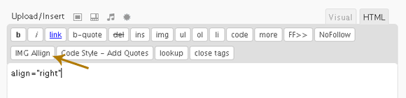 Custom Quicktag for Align Attribute Custom Quicktag for Align Attribute