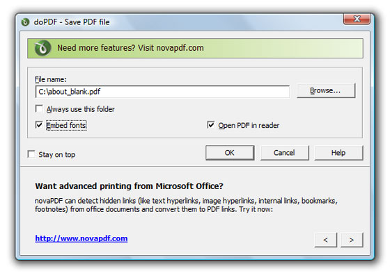 doPDF Save File Screenshot doPDF Save File Screenshot