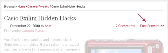 Fast Forward Example See where the Button is located, click the real one for a live demo