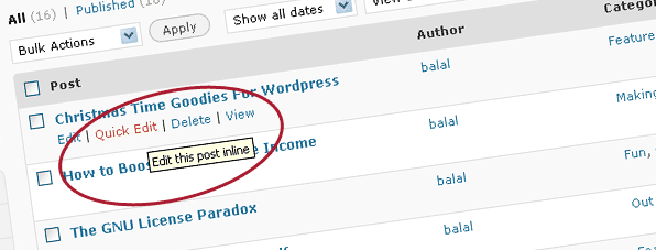 Quick Edit Shortcut Appear When You Hover Over The Post Quick Edit Shortcut Appear When You Hover Over The Post