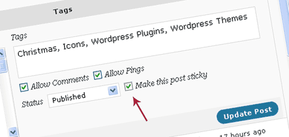 Sticky Posts Tick Box Sticky Posts Tick Box